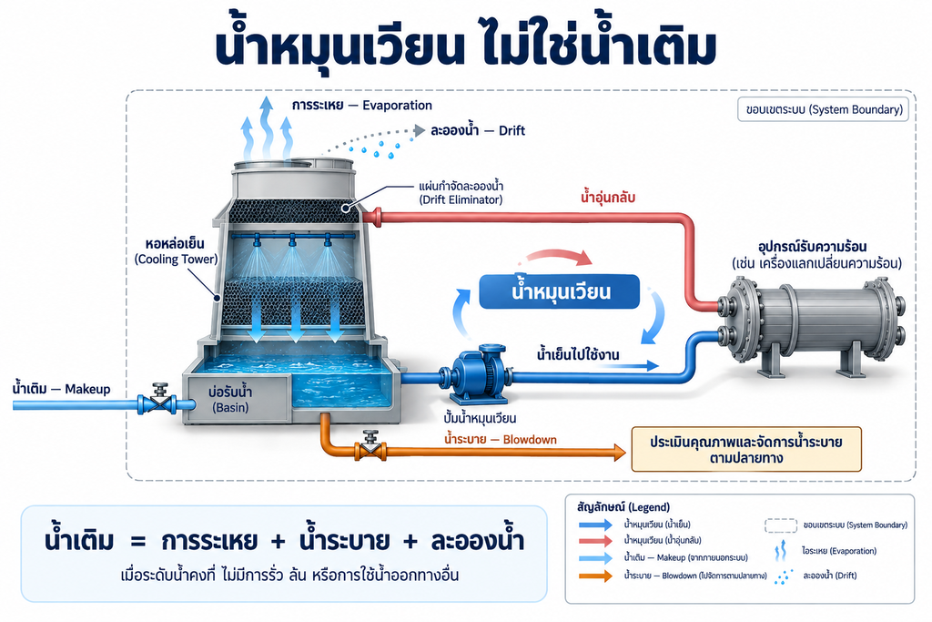 ระบบน้ำหมุนเวียนใน Cooling tower